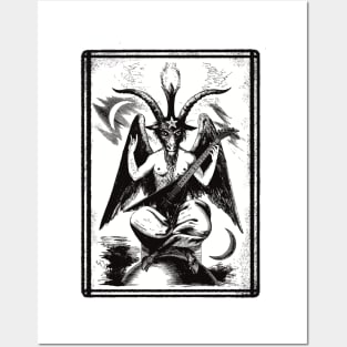 Baphomet arrow guitar black transparent Posters and Art